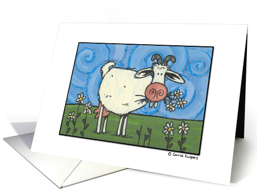 Save the Date Picnic Goat card (93629)