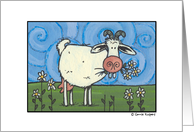 Save the Date Picnic Goat card