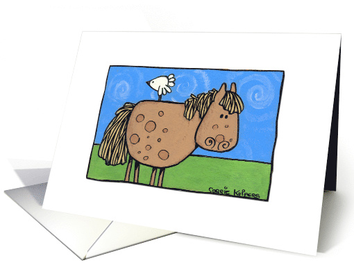 Friendship Horse and Bird card (93645)