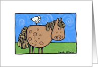 Friendship Horse and Bird card
