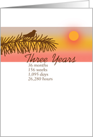 Three Year Anniversary - 12 Step Recovery card