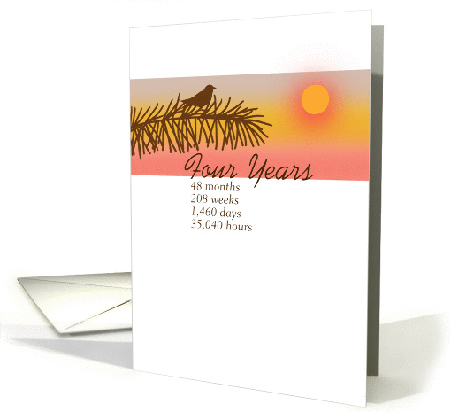 Four Year Anniversary - 12 Step Recovery card (940977)