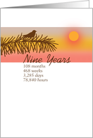 Nine Year Anniversary - 12 Step Recovery card