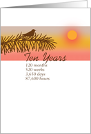 Ten Year Anniversary - 12 Step Recovery card