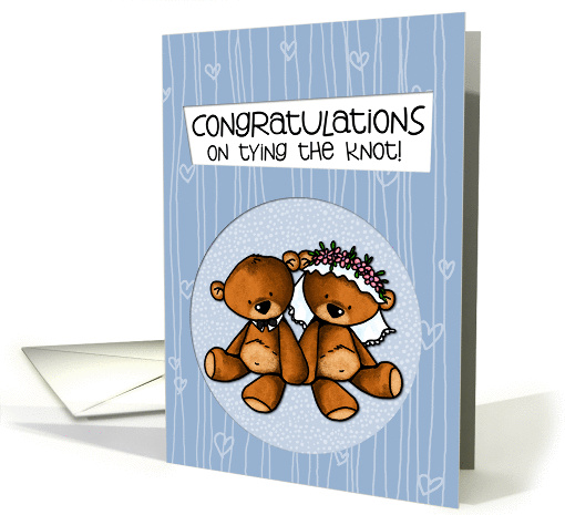 Wedding Congratulations - Teddy Bear bride and groom card (944767)