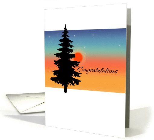Chemotherapy Congratulations - Pine Tree at Sunrise card (947566)