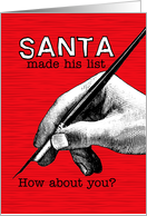 Christmas Card Day - Hand with Pen Reminder card