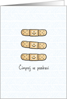 Get Well bandage - Slovenian card