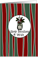 for Step Brother & Wife - Mistle-toe - Zombie Christmas card