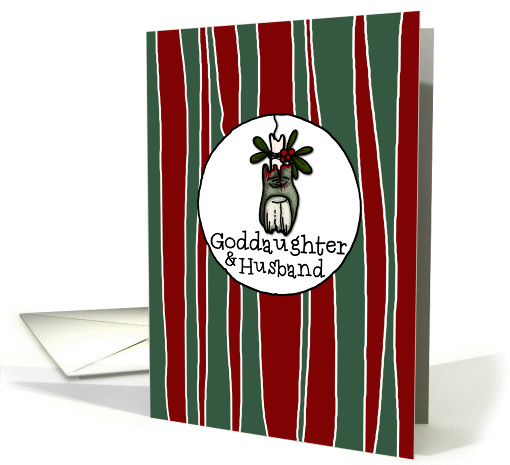 for Goddaughter & Husband - Mistle-toe - Zombie Christmas card