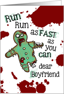 for Boyfriend - Undead Gingerbread Man - Zombie Christmas card