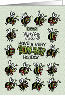 for Wife - Zombie Christmas - Zom-bees card