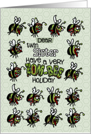 for twin Sister - Zombie Christmas - Zom-bees card