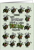 for twin Brother - Zombie Christmas - Zom-bees card