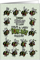 for Sister in Law - Zombie Christmas - Zom-bees card