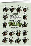 for Sister - Zombie Christmas - Zom-bees card