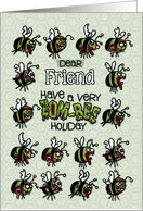 for Friend - Zombie Christmas - Zom-bees card