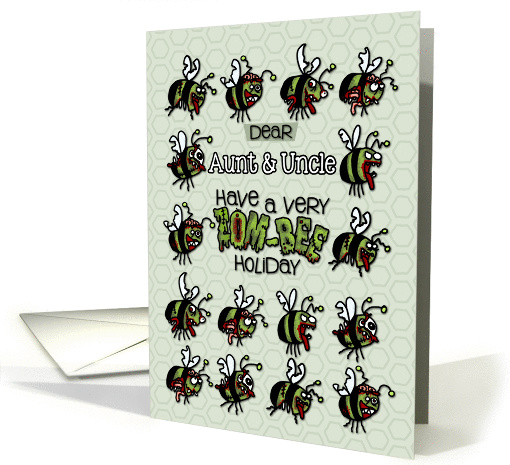 for Aunt & Uncle - Zombie Christmas - Zom-bees card (989887)