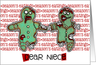 for Niece - Zombie Christmas - Season’s Eatings card