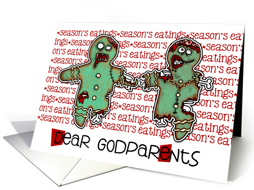 for Godparents - Zombie Christmas - Season's Eatings card (992451)