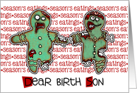 for Birth Son - Zombie Christmas - Season’s Eatings card