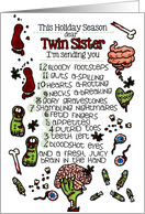 for my Twin Sister - 12 Days of Zombie Christmas card
