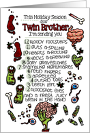 for my Twin Brother - 12 Days of Zombie Christmas card
