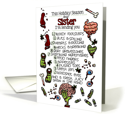 for my Sister - 12 Days of Zombie Christmas card (994063)