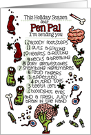 for my Pen Pal - 12 Days of Zombie Christmas card