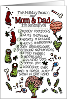 for my Mom & Dad - 12 Days of Zombie Christmas card