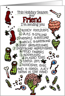 for my Friend - 12 Days of Zombie Christmas card