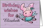 Customizable Birthday Wishes-Piglet Fairy card