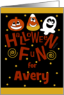 Customizable Halloween for Avery Jack O Lantern Candy Corn Ghost card