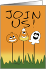 Halloween Party Invitation -Jack-o-lantern, Candy Corn, Ghost card