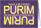 Purim Blessing-Tuned Upside Down card
