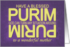 Purim Blessing for Mother-Tuned Upside Down card