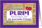 Purim Blessings for Friend- Purim Word Cloud card