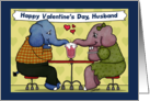 Happy Valentine’s Day for Husband Elephants Share Milkshake card