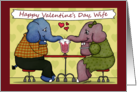 Happy Valentine’s Day for Wife Elephants Share Milkshake card