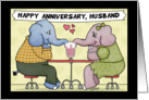 Happy Anniversary for Husband-Elephants Share Milkshake card