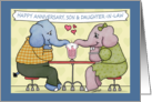 Happy Anniversary to Son and Daughter-in-law-Elephants Share Milkshake card