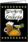 Happy Cinco de Mayo Beer Margarita Taco Speech Bubble card