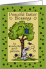Happy Easter to Godparents Bunny Resting under a Tree card