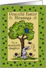 Happy Easter to Daughter Bunny Resting under a Tree card