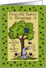Happy Easter to Son and Daughter in Law Bunny Resting under a Tree card