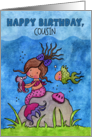 Customizable Birthday for Cousin Mermaid Friends card