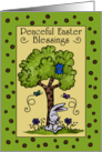 Happy Easter Bunny Resting under a Tree card