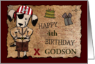 Customized Birthday for 4 year old Godson Pirate Dog and Map card