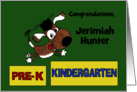 Personalized Congratulations on Graduating Pre K Dog with Cap card