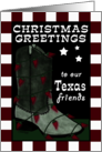 Merry Christmas to Texas Friends Cowboy Boot Chili Pepper Lights card